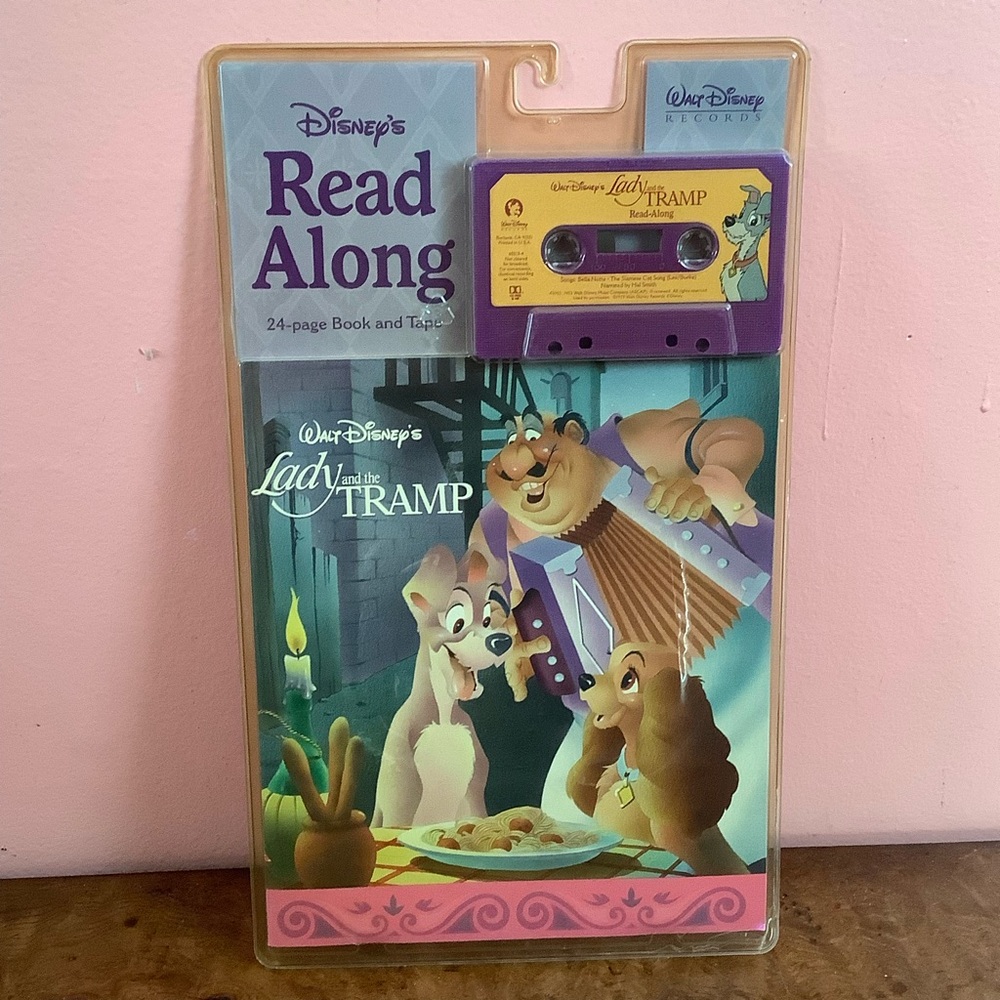 Walt Disney  Lady and the Tramp Read-Along Book &  Audio Cassette Tape 1979